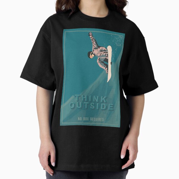Item preview, Think Outside No Box Required Retro style Snowboard Poster designed and sold by SFDesignstudio.