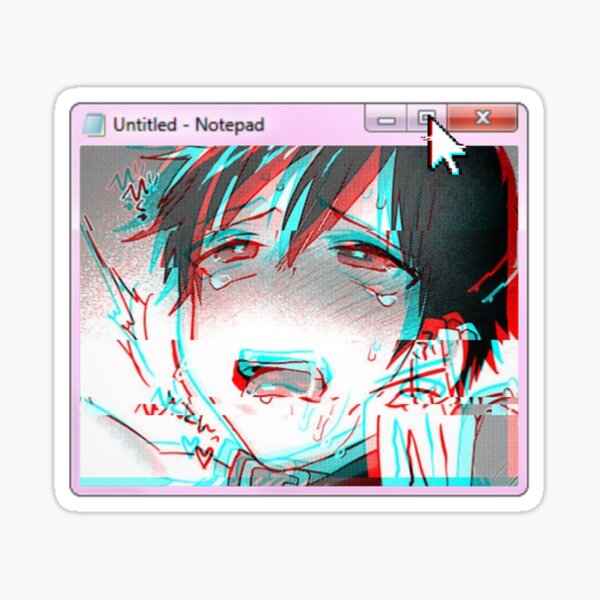 SHOTA FUN YAOI AHEGAO BOY GLITCH EDIT Sticker