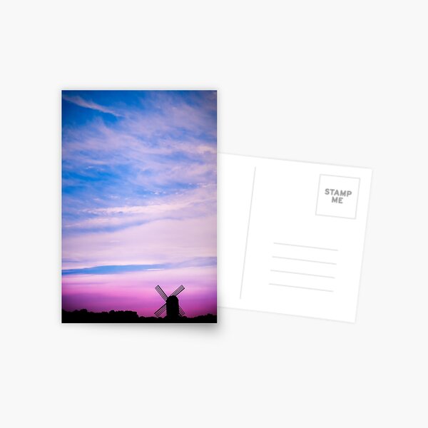 Pitstone Windmill Sunset Postcard
