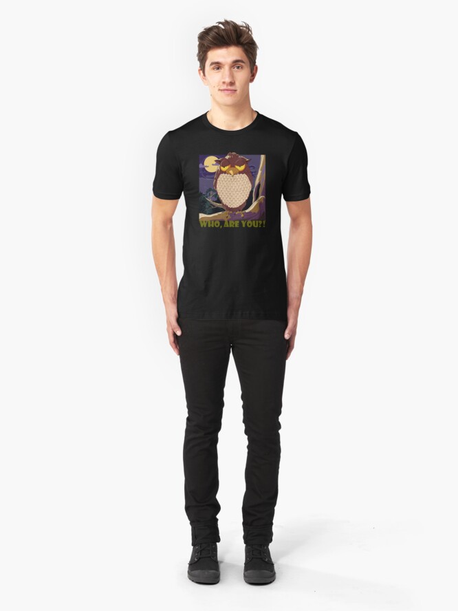 Alternate view of Who Are You, Owl Slim Fit T-Shirt