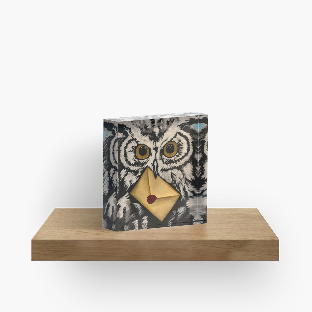 Owl Mail Acrylic Block