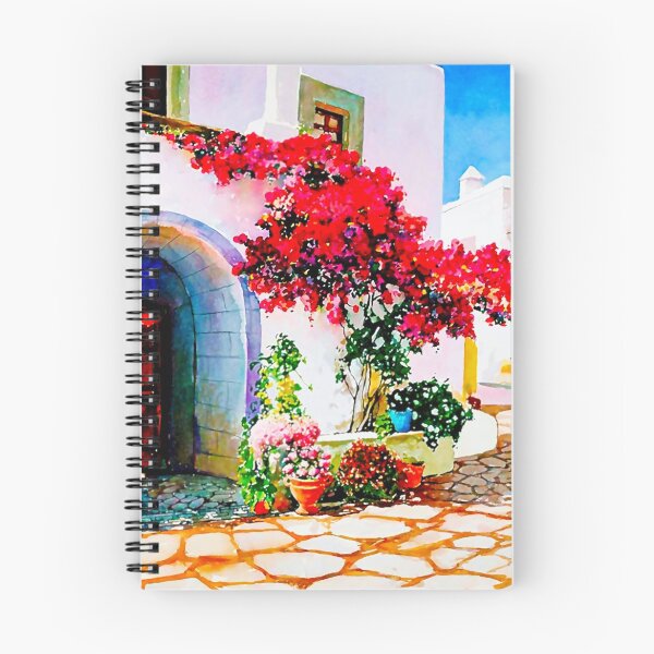 Item preview, Flowering Court Yard designed and sold by painting-greece.
