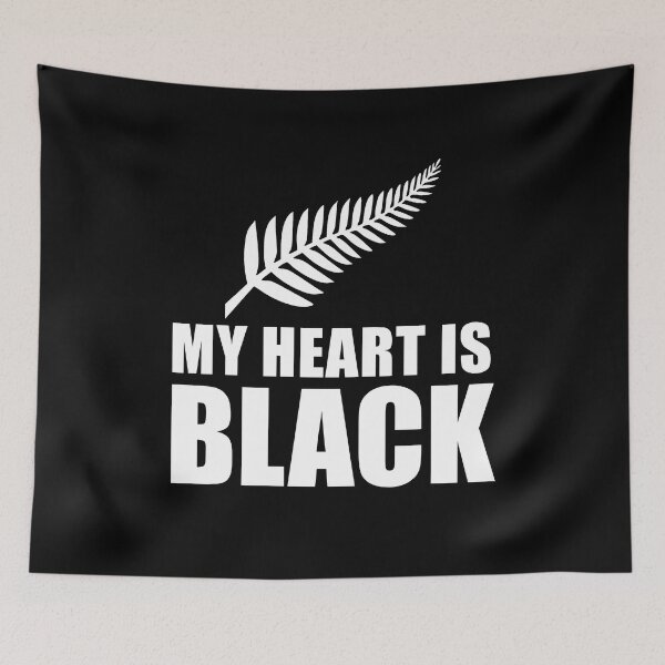 Item preview, New Zealand Rugby T Shirt My Heart Is Black for Rugby Fans designed and sold by Partees  4 U!.