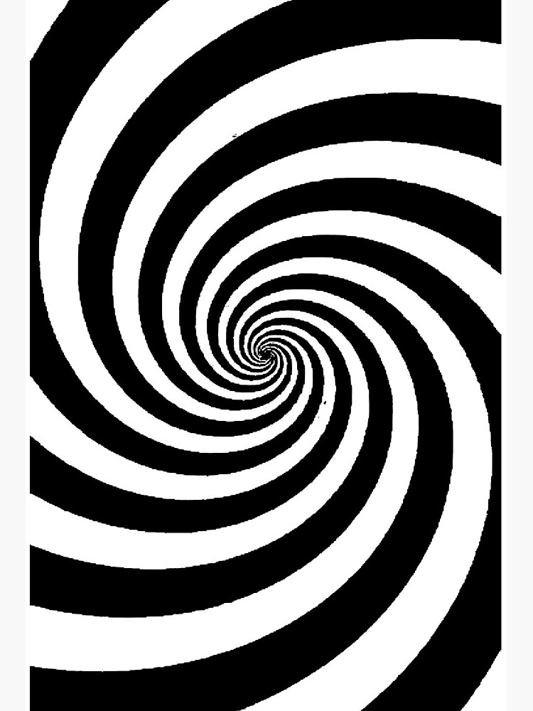 Black White Hypnosis Swirl Art Board Print By Nobodyshero Redbubble