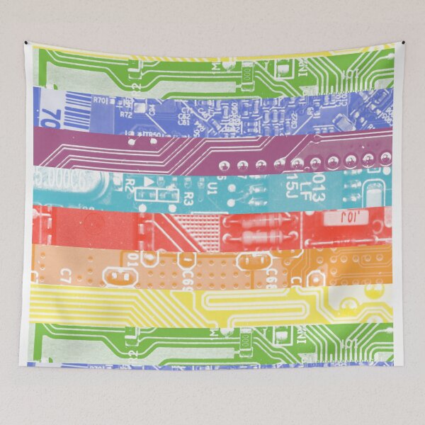 Item preview, Rainbow Circuit Board, LGBTQ designed and sold by Lee-Bots.