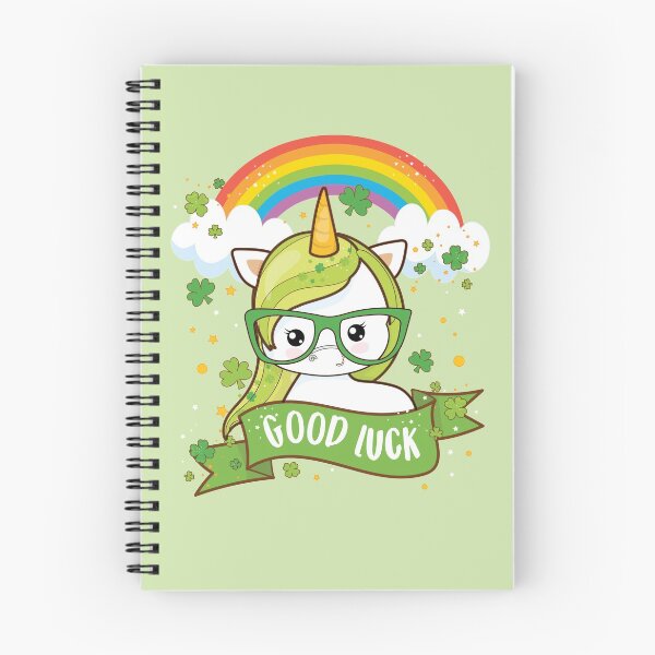 Item preview, Kawaii Good Luck Rainbow St Patricks Day Nerdy Unicorn with Glasses designed and sold by Irene Koh.