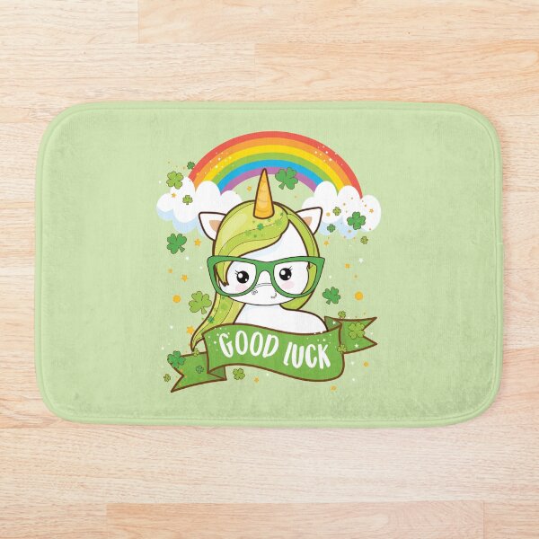 Artikelvorschau, Kawaii Good Luck Rainbow St. Patricks Day Nerdy Einhorn mit Brille entworfen und verkauft von Irene Koh.