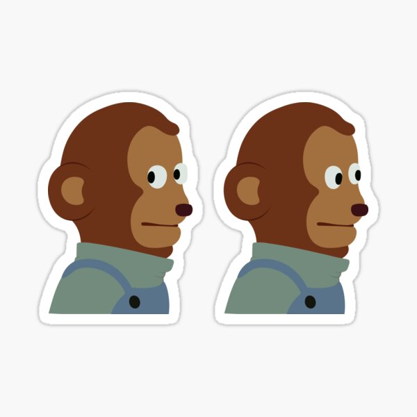 Funny Bear Meme looking away, Monkey Puppet | Sticker