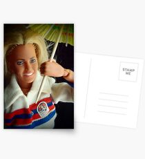 the Bionic Woman with her paper umbrella Postcards