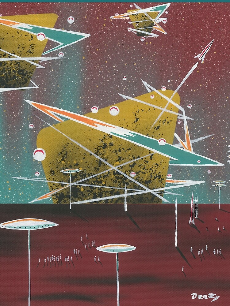 Thumbnail 4 of 4, Graphic T-Shirt, Rocket Rendezvous designed and sold by RillyDeeZy.