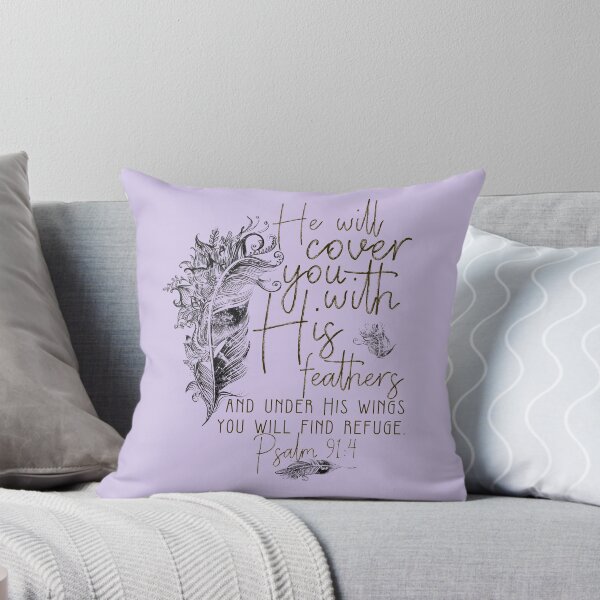 Item preview, Psalm 91:4 Bible Scripture Feather Design designed and sold by TapestryDesigns.