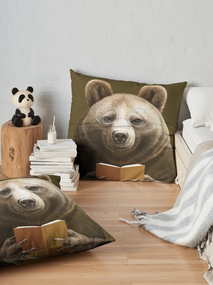 Alternate view of BEAR READING A BOOK Floor Pillow
