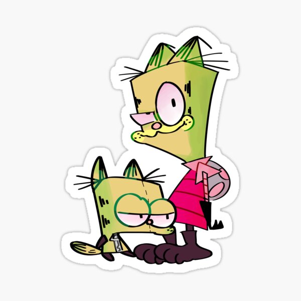 invader zim garfield Sticker