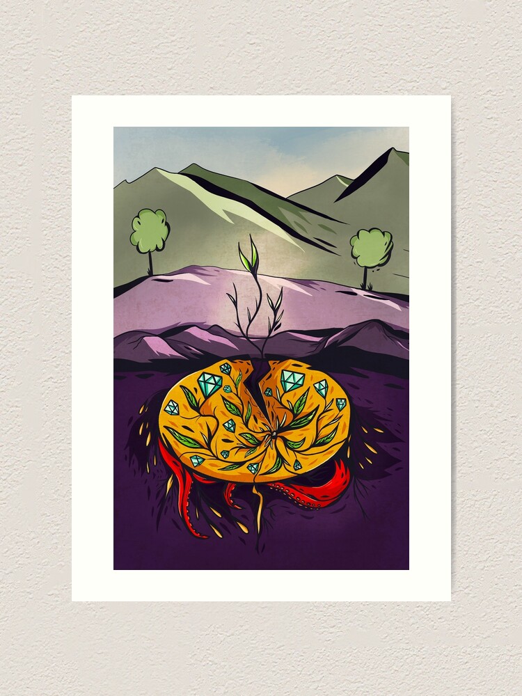 Alternate view of seed. Art Print
