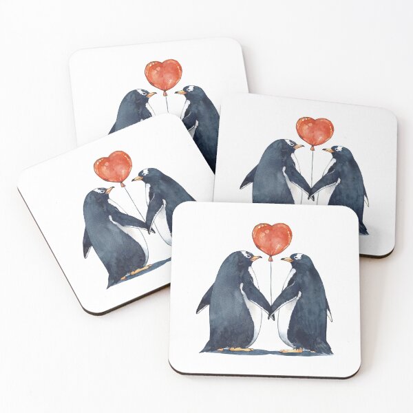 Item preview, Watercolor Penguin Love designed and sold by thepawster.