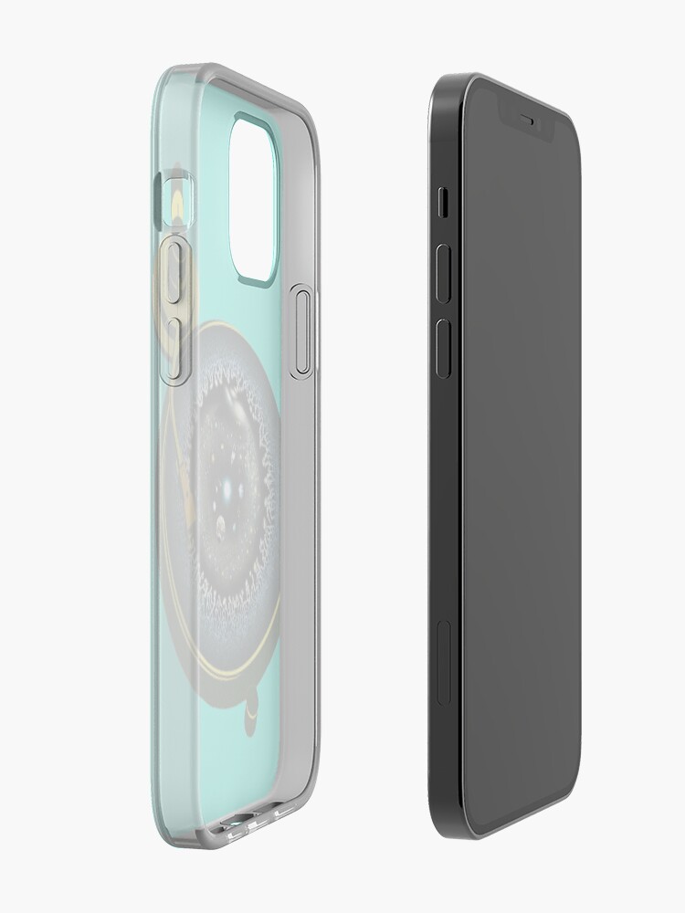 Alternate view of Turntable and Universe Vinyl (yellow turquoise) iPhone Case