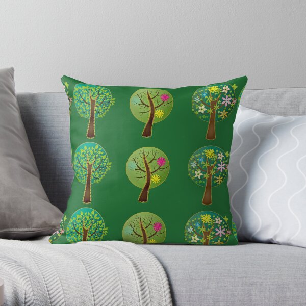 Decorated trees Throw Pillow