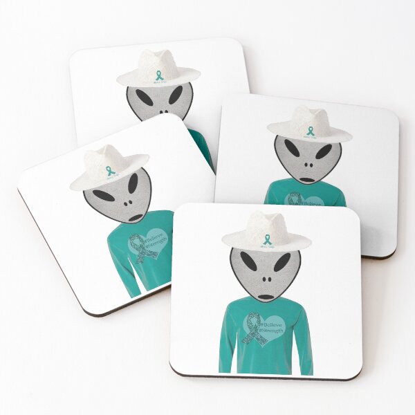 Item preview, Alien supporting Ovarian Cancer Awareness Month designed and sold by Intriguing Eclectives by Janelle  K.