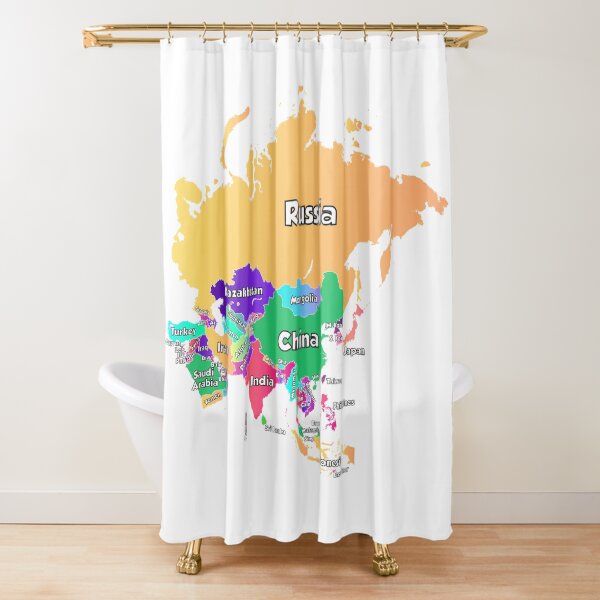 Item preview, political map of Asia  with boundaries and countries names  designed and sold by mashmosh.