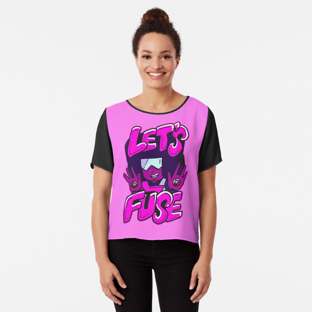 Garnet from Steven Universe™ Valentine's Day themed quote "Let's Fuse" Chiffon Top