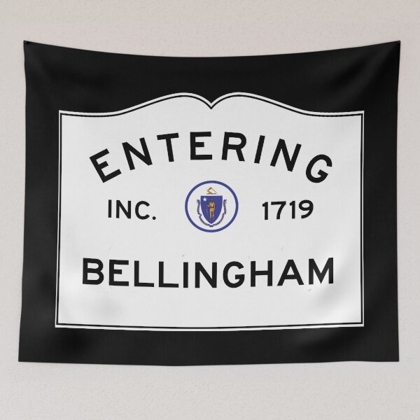Item preview, Entering Bellingham Massachusetts - Commonwealth of Massachusetts Road Sign  designed and sold by NewNomads.