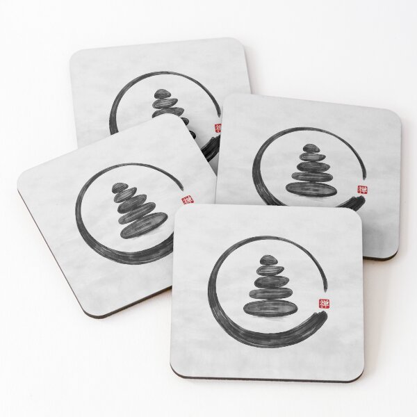 Item preview, Zen Enso Circle and Zen stones - Watercolor designed and sold by k9printart.