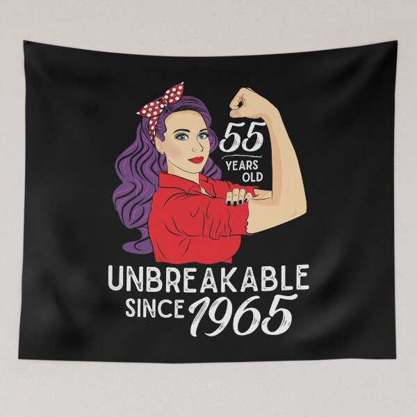 Item preview, 55th birthday Gift 55 Years Old Born in 1965 Unbreakable designed and sold by ZNOVANNA.