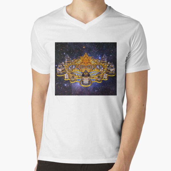 Pleiadian Lightcity Merkaba Stargate V-Neck T-Shirt