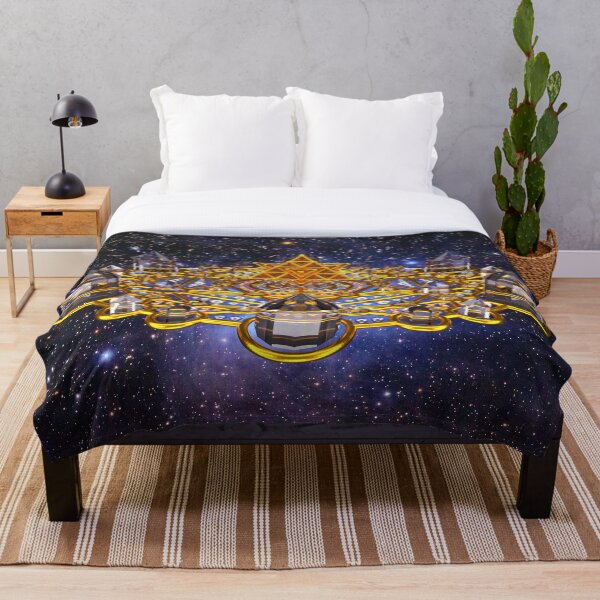 Pleiadian Lightcity Merkaba Stargate Throw Blanket