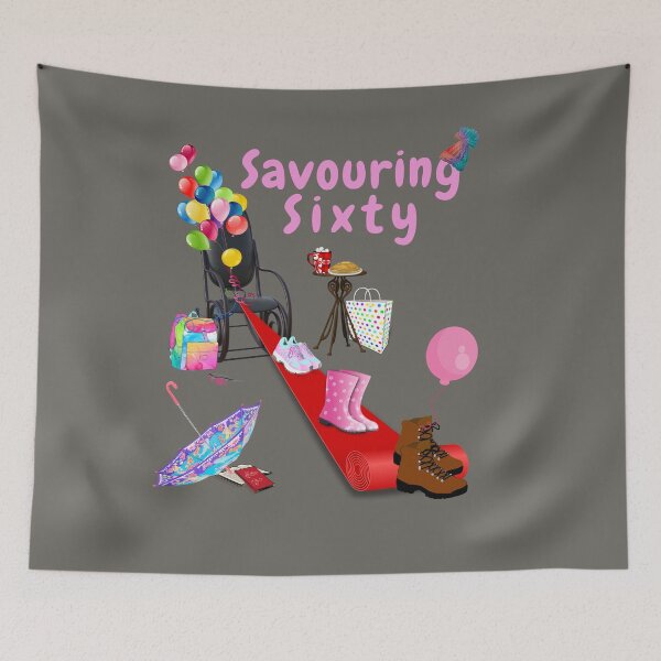 Item preview, Savouring Sixty in hiking boots designed and sold by DAscroft.