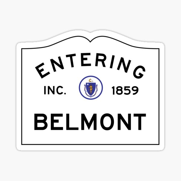 Item preview, Entering Belmont Massachusetts - Commonwealth of Massachusetts Road Sign  designed and sold by NewNomads.