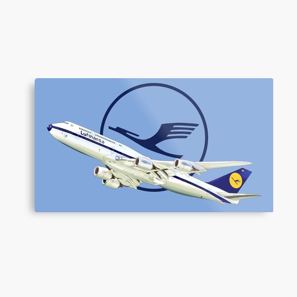 Logo Lufthansa Boeing 747 Metal Print