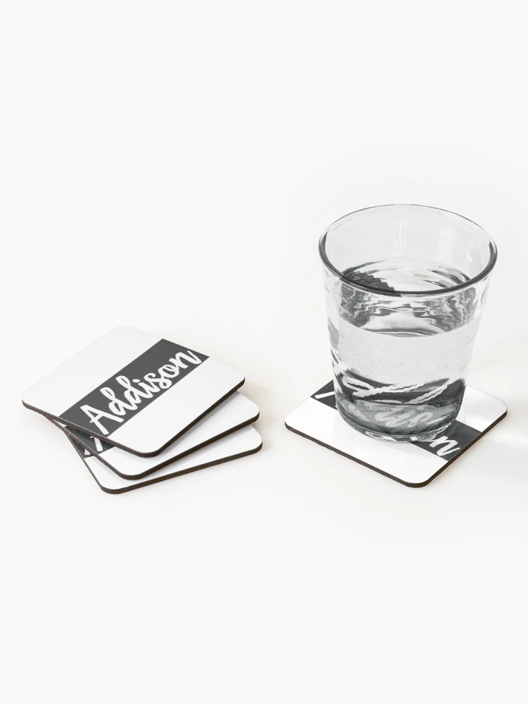 Thumbnail 2 of 5, Coasters (Set of 4), Addison Script My Name Is Addison designed and sold by ProjectX23.