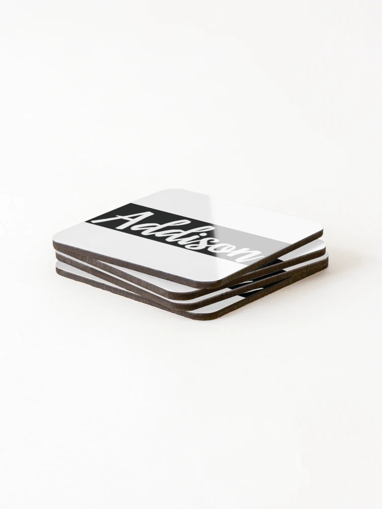 Thumbnail 4 of 5, Coasters (Set of 4), Addison Script My Name Is Addison designed and sold by ProjectX23.