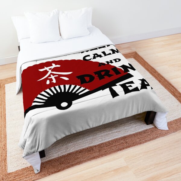 keep calm and drink tea - asia edition Comforter