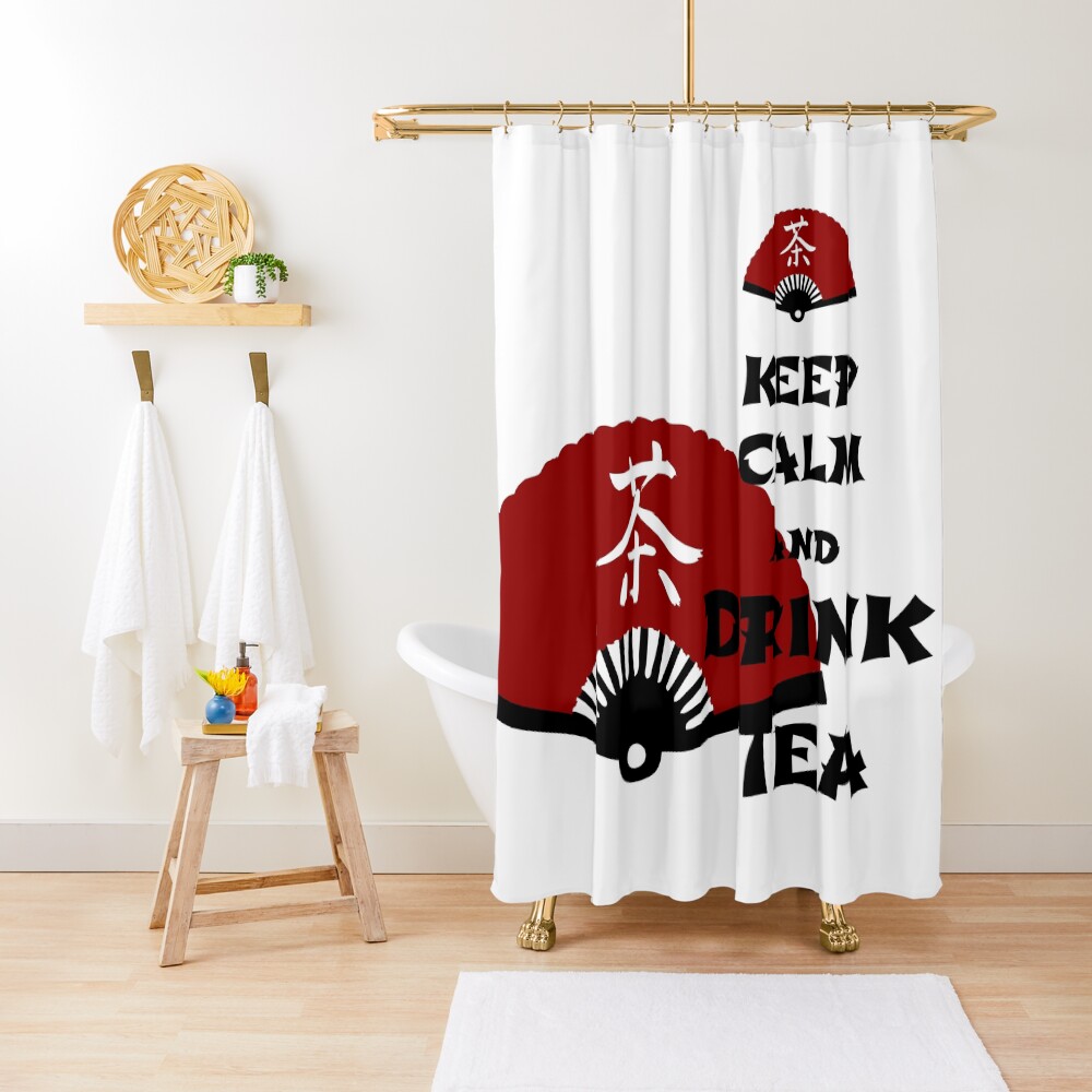 keep calm and drink tea - asia edition Shower Curtain