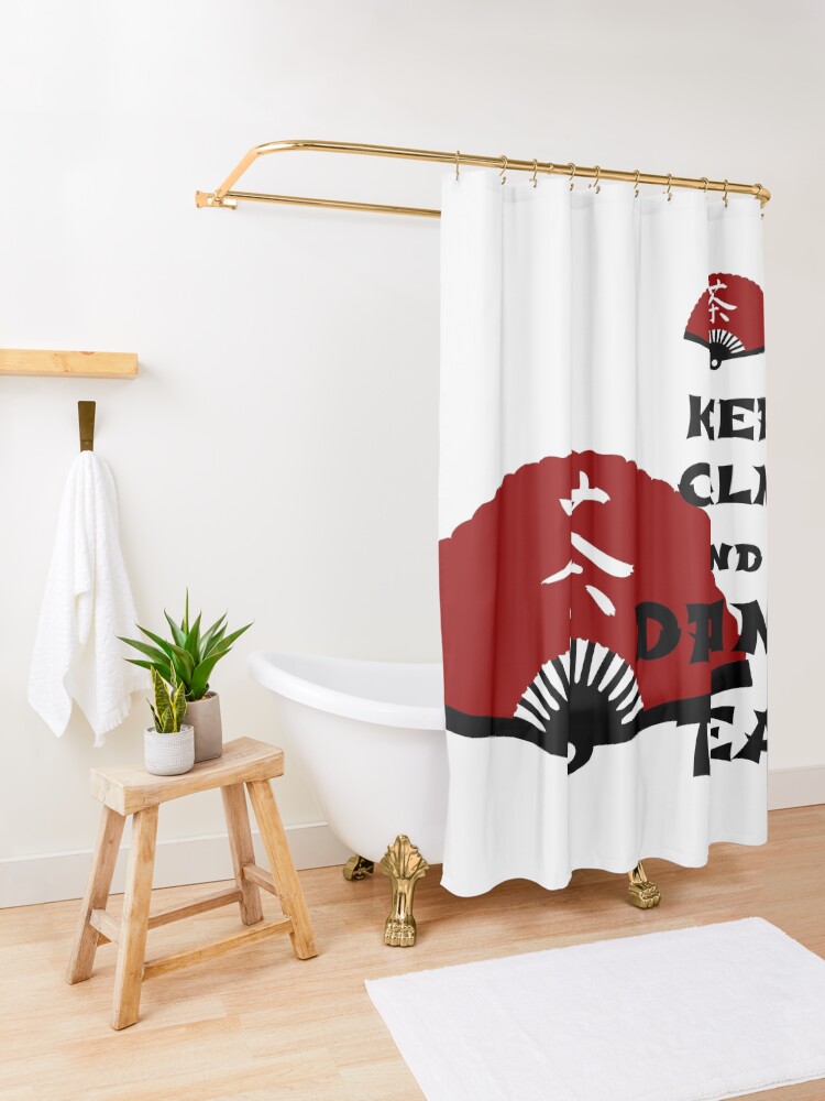 Alternate view of keep calm and drink tea - asia edition Shower Curtain