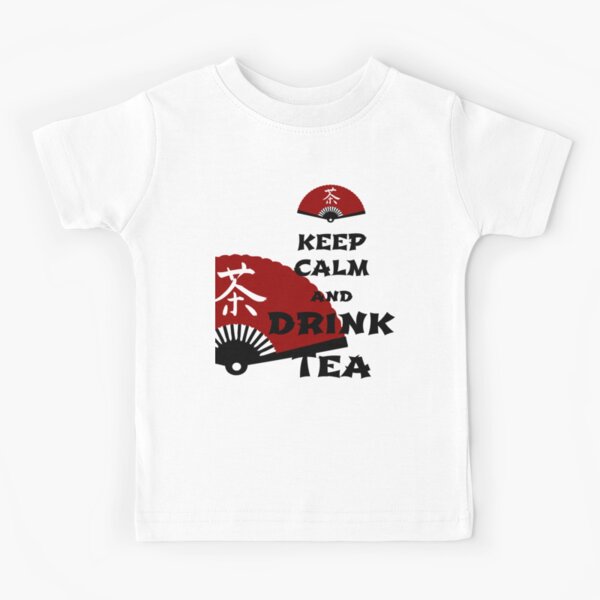 keep calm and drink tea - asia edition Kids T-Shirt