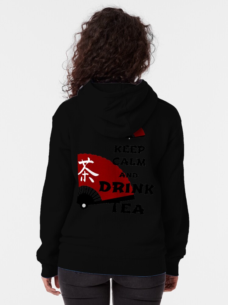 Alternate view of keep calm and drink tea - asia edition Zipped Hoodie