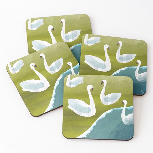 Item preview, 4 swans designed and sold by Kathy Lecocq.