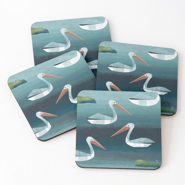 Item preview, 4 pelicans designed and sold by Kathy Lecocq.
