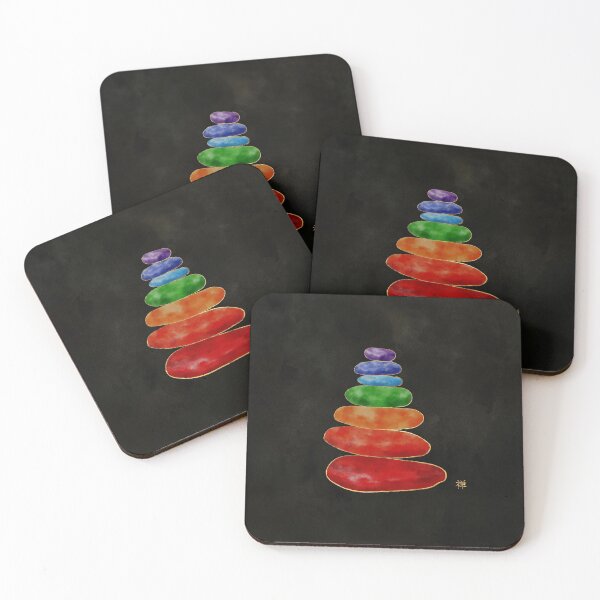 Item preview, Zen Pebbles Chakras - Watercolor & Gold designed and sold by k9printart.