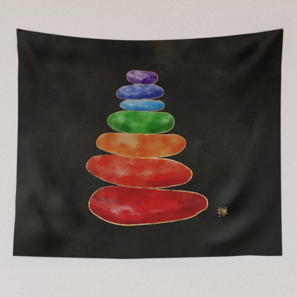 Item preview, Zen Pebbles Chakras - Watercolor & Gold designed and sold by k9printart.
