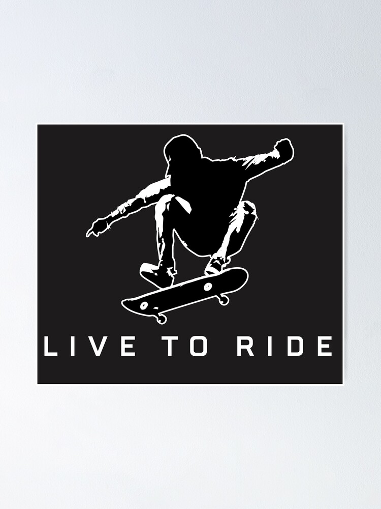 wall art gift print picture Skateboard Ollie Greyscale poster home decor