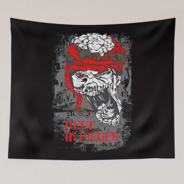 Item preview, Rest In Pieces Horror Zombie Pirate With Red Theme designed and sold by aventi24.