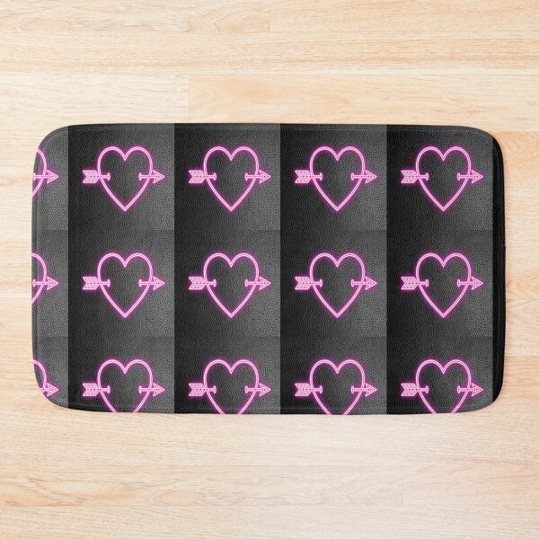 Item preview, Heart & Arrow Bright Pink on Black Background Graphic Design Cute Gifts designed and sold by tamdevo1.