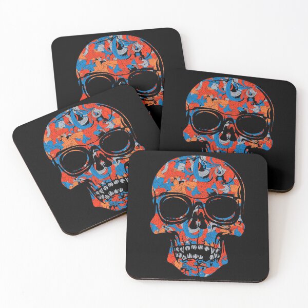 Item preview, Detailed Skull Candy,Deep Orange,Yellows and Blues designed and sold by aventi24.