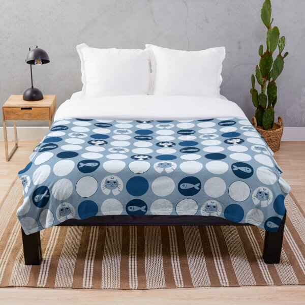 Item preview, Gatos y Peces - azul designed and sold by AnaGomesDesign.