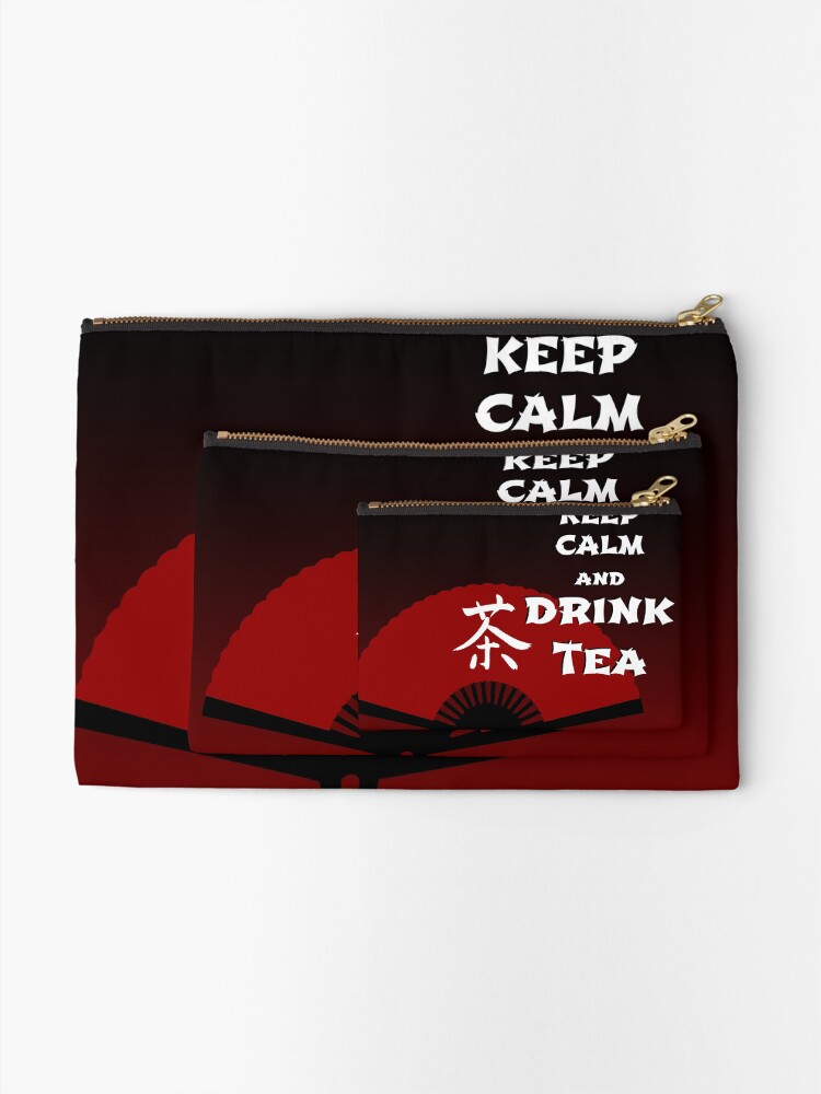 Alternate view of Keep Calm and Drink Tea - dark asia edition Zipper Pouch