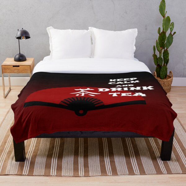 Keep Calm and Drink Tea - dark asia edition Throw Blanket